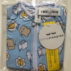 NWT Little Sleepies Blue Breakfast Buddies Zippy